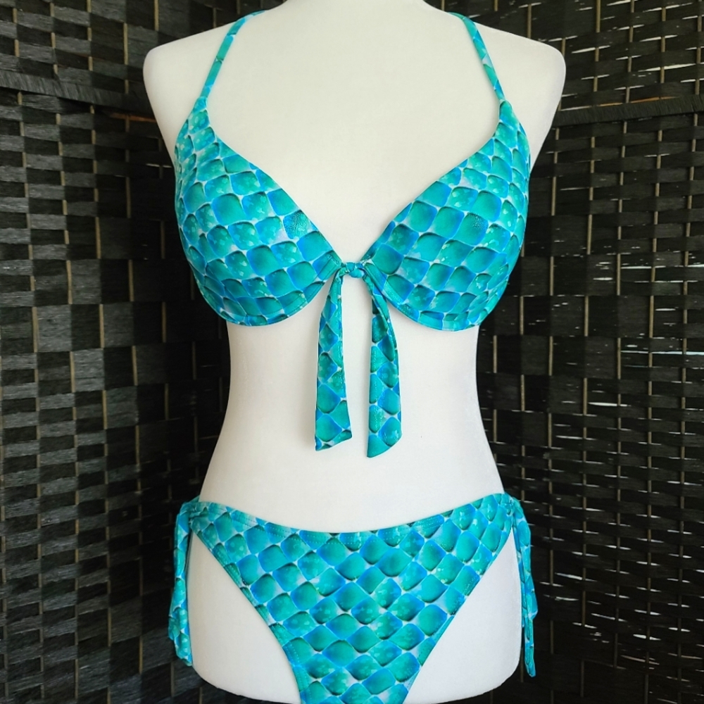 Blue Fish Scale Bikini